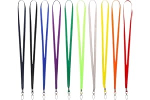 Popuppe 10 Stücke Schlüsselbänder Umhängebänder Nylon Lanyards Schönes Umhängeband Bunt Schlüsselband mit Drehbarem Metallclip für Ausweise