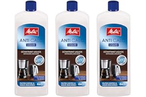 ‎MELITTA Melitta Anti Calc Flüssigentkalker - Entkalker für Filterkaffeemaschinen & Wasserkocher, entfernt Kalkablgerungen, einfache Anwendung, 3x 250ml