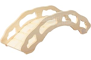 RESCH HEIMTIERBEDARF Resch Nr31 Rundbogenbrücke naturbelassenes Massivholz aus Fichte/extra flach, mit Tief eingefrästen Rillen zum einfachen Klettern/sehr stabil - belastbar bis ca. 25kg
