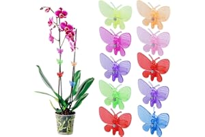 YARTEIM 40 Stück Pflanzenclips Orchideen Klammern,Bunt Schmetterling-Form Pflanzenklammern, Garten Deko Pflanzen Clips für Tomaten, Rosen, Orchideen, Pflanzen Klammern für Unterstützen und Halten Pflanze