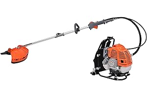eSkde 2-in-1 Brush Cutter Strimmer Grass Trimmer Line Trimmer Backpack Kit with Powerful 52cc 2 Stroke Petrol Engine.