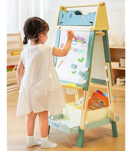 Chevalet pour enfants de 2 à 4 ans avec tableau blanc magnétique et