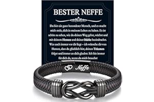 EYQV Geschenk für Männer, Lederarmband für Papa Bruder Sohn Enkel Neffen Onkel Meinen Mann Patenonkel, Geschenkideen zum Geburtstag Vatertag Herrentag Jahrestag Weihnachten Valentinstag Jubiläum