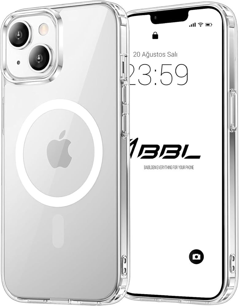 Babilden iPhone 13 İçin Kılıf Kamera Korumalı Magsafe İle Uyumlu Kablosuz Şarj Özellikli Şeffaf Telefon Kılıfı