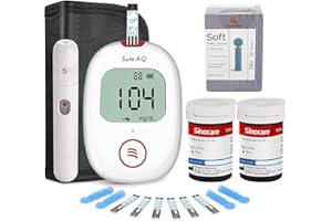 Glucometro, Medidor de Glucosa en Sangre, HARPIMER Monitores de Glucosa, Control de azúcar con 50 Tiras reactivas + 50 Lanzador de Lancetas sin Dolor para Diabéticos-mg/dL