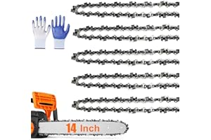 ANCKNE 5-Pack 14Inch(35cm) Chainsaw Chains, 3/8" LP Pitch, .050"(1.3 mm) Gauge, 52 Drive Links, Compatible with Stihl 018 MS180 MS181 MS211 MS231