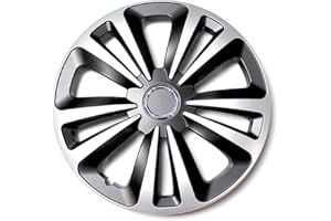 IMJ-GLOBAL TerRAMIX Lot de 4 enjoliveurs 16" noir argenté mixte