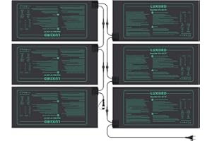 Luxbird Heizmatte Wärmematte für Sämling Germination, 6 Stück Heizmatten, Eins-zu-viele-Steuerung, Zimmergewächshaus Wärmematte, 21Watt, IP67 Wasserdicht, 52.7x25.4cm