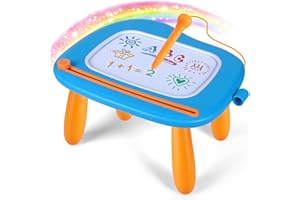 Smasiagon Lavagna Magnetica per Bambino 1 Anno, Grande Magica Cancellabile Scrittura Tablet con Le Gambe, Giocattolo Educativo e Regalo per Bambini 1 2 3 Anni (Blu)