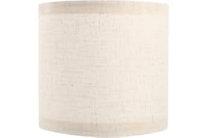 Housoutil Pantalla Lampara De Tela De Lino, Beige Pantalla De Tambor, 15 * 14cm Pantalla Lampara Pie, Pantalla Plegable Simple Lampara Techo Para Lámpara De Techo Lámpara De Pie De Mesa