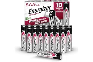 Energizer Advanced AAA Batteries (24 Pack) - 1.5V Long Life Alkaline Batteries - High Power - 100% Recyclable Packaging - 10 Year Shelf Life [Amazon Exclusive]