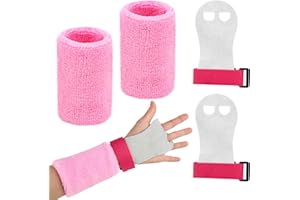 KILDOWS Gants de préhension, 2 Sangles de Poignet de Gymnastique avec 2 Sangles de Protège Poignet, entraînement croisé, gymnastique, poignées de traction, Manique de Paume de Gym, Sangles de Poignet Protège