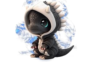 AMACIGANA Coole Drachen Dinosaurier Figuren Dekorationen, handgemachte Harz nette Drachen Statue Dekoration, Mini nette Drachen Dinosaurier Skulptur Home Office Desktop Decor Ornaments Geschenke (weiß)