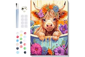 Lxmsja Kit per dipingere con i numeri, per adulti, principianti, bambini, con cornice, mucca, adulti e bambini, kit per dipingere con i numeri, per adulti, regali per donne, decorazione per la casa,