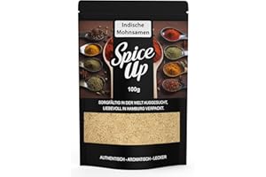 GENERISCH Spice Up Weiße Indische Mohnsamen 100g – White Poppy Seeds – 100% naturreine Mohnsamen – Mild-nussig & aromatisch – Für Currys, Saucen, Süßspeisen & Ayurveda – Vegan & ohne Zusatzstoffe
