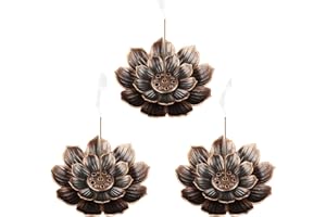 CFSVVD 3 Stück Räucherstäbchen Halter, Halter Räucherstäbchen, 6 Loch Räuchergefäß Weihrauchhalter Brenner Messing Lotus Halter für Deko Wohnzimmer und Home Decoration Yoga Zubehör
