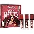 MARS Queen of Mattes Liquid Lipsticks Box Set of 3 (13.5 ml) (BLUSHED NUDES) | Smudgeproof & Transferproof | Intense Pigmentation Long-Lasting Wear | Customizable Colors | Matte Finish