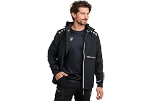 PUMA Workwear - Regenjacke Herren - Wasserdicht - Leichter Windbreaker Fahrradjacke mit Kapuze - Robuste und Atmungsaktive Arbeitsjacke für Handwerk, Bauarbeit und Landwirtschaft