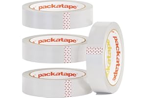 Packatape Cellotape 4 Long Transparent Tape Rolls at 24mm x 45m - Cellotape Ideal for Gift Wrap Christmas Birthday Home or Office - Clear Stationery Tape Cellotape