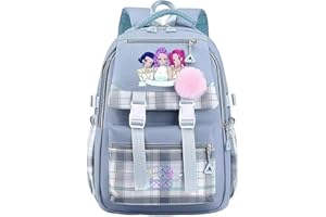 PulseLaaab Mochila Escolar K Pop Demon, Multibolsillos Estilo Hunters Anime Kawaii Ideal for Cosplay Y Viajes for Fans