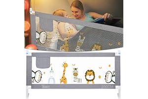 LQIKARL 1.5M/1.8M/2M Bed Guard Bed Rails for Toddler Baby Bed Side Safety Rails for Children Kids, Multiple Sizes Guard Rails for Cot Bed Single Bed Double Bed King Bed,Adjustable Height Travel Bed Guard