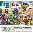 Bits and Pieces - Puppies Playing 1000 Piece Jigsaw Puzzles for Adults - Each Puzzle Measures 20 Inch x 27 Inch - 1000 pc Jigsaws by Artist Adrian