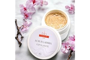 Scrub Labbra Esfoliante e Idratante Naturale Bio - con Burro di Karitè, Olio di Cocco, Vitamina E Granuli di Mandorla e Nocciola - Vegano - 30 ML - Made In Italy - BioCosmeetics