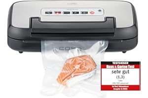 ‎CASO CASO VRH 590 advanced Vakuumierer - Testsieger Haus & Garten Test, Vakuumiergerät, bis 125 Vakuumiervorgänge non-stop, 2,5 mm dicke Schweißnaht, integriertes Rollenfach, Cutter,