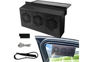 Rianpesn fenêtre Automatique - Grille d'aération pour fenêtre Voiture,Ventilateur d'échappement Solaire véhicule, Refroidissement Automatique Voiture pour SUV, RV, été, Camion