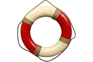 SEA-CLUB Antiker Rettungsring 50 CM Rot/Beige im Antik-Look