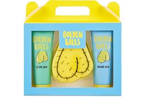 SASS PARTY & GIFTS Golden Balls, Balm & Sponge Set - For Your Private Bits - Funny Novelty Gift For Men