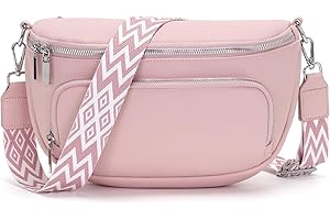 Boadlol Große Bauchtasche Damen umhängetasche Crossbody bag Schultertasche Brusttasche Leicht mit Mehrere Fächer Verstellbar