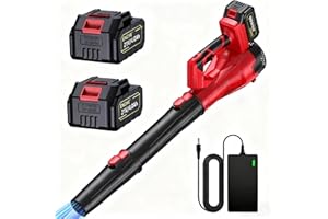 ENCHE Cordless Leaf Blower, 500CFM/150MPH Electric Leaves Blowers with 2 x 4.0Ah Battery and Charger, Handheld Garden Leaf Blower with 6 Speed Mode for Lawn Care, Leaves Blowing,Snow Blowing