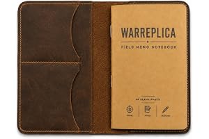 warreplica Handgjord Vintage Läderanteckningsbok - 3,5 x 5,5 tum Field Note-fodral med korthållare - Herr & Dam (Vintagebrun)