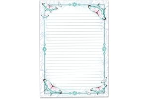 ‎LIMONIA Briefpapier Briefblock zum Ausmalen für Mädchen Kinder Schmetterlinge Blumen (Block A5 mit 25 Blätter)