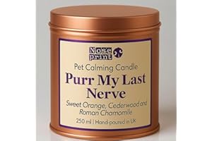NOSEPRINT Pet Calming Candle Natural Soy & Coconut Wax Cedarwood, Bergamot, Lavender, Chamomile & Sweet Orange Pet-Safe Aromatherapy Candle for Cats & Dogs (Purr My Last Nerve)