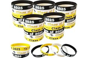 Mtaajin Class of 2025 Wristbands 30 Pcs Silicone Graduation Bracelets, Graduating Rubber Bracelets Grad Silicone Wristbands 3 Colors Celebrating Bracelet for Graduation Party Favors