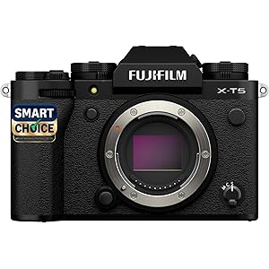 Fujifilm X-T5 40MP APS-C X-Trans Sensor|Smartchoice|Pixel Shift|IBIS System|Ultra high Resolution mirrorless Camera|6.2k 30p|Subject Tracking|Touchtracking|Quick Lever for Photo/Video-Black