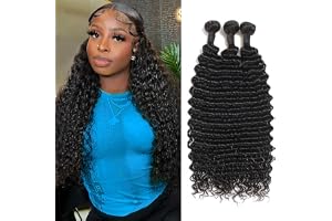 Human Hair Bundles Deep Wave Mänskligt Hår Naturligt Lockigt Brasiliansk Hår Extension(24 24 24 tum) Unprocessed Brazilian Vi