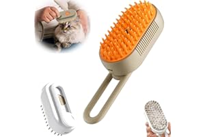 YOHFRFGX Spritz Defur Comb for Cats, Spritz Defur Comb, Celery Pets Steam Brush, 3 in 1 Water Cat Brush, Self Cleaning Steam Cat Brush, Grooming Brush for Removing Tangled and Loose Hair (1 pcs,Gray)