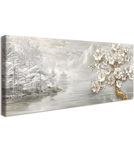 Grand Arbre Doré Sur Toile, Peinture D'arbre, Art Mural, Cadres, Affiches, Décoration D'intérieur 98 X 196 Cm Avec Cadre Doré