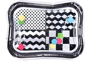 ikonka, Educational Wassermatte Sensorisch Wasseraufblasbar Wissenschaft Figur Geometrische Farben Förderung der Motorischen Fähigkeit Fokussieren Anmerkung Faltbar Kontrastschwarz 65x50cm (Muster)