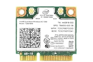 Intel Dual Band Wireless MQUPIN 7260.HMW Dual Band Wireless Card AC 7260 Network Adapter + Bluetooth 4.0 Uso para Intel AC Media Mini PCI 802.11b/a/g/n/AC