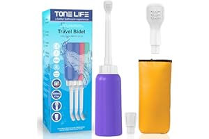 TONELIFE Przenośny bidet z 2 dyszami + skalowalna rurka – bidet podróżny 500 ml – butelka do mycia krocza do pielęgnacji poporodowej 470 ml ręczny bidet osobisty – mycie intymne dla kobiet