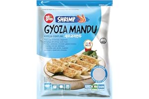 QUBROS All groo Ready Meals Sides | Korean Dumpling for Stem | Fully Cooked Quick and Easy Meal Ideas | Authentic Korean Flavor Frozen Food | Halal Certified (Shrimp Dumpling Gyoza, 2 Pack)