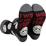 AATOP 2 paia di calzini horror Jason I Wish It Was Friday Horror Movie Calzini horror film horror regali fan regali Halloween