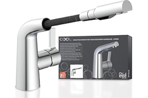 EISL COOL Washbasin Mixer Tap with Pull Out Shower Head for Hair Washing Water Saving Faucet Bathroom Chrome
