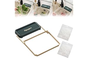 Pumpumly Küchenspüle-Eck-Abflusssieb, Netz-Hängetaschen für Spüle, Ecksieb, feines Netz, zum Aufhängen von Ablaufgarnitur für Küchenreste, Müll, Lebensmittelabfälle (Grün + 150 Stück Filtersieb)