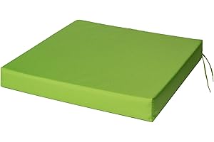 SOFTILLO Waterproof Chair Cushion With Ties Seat Pads Cushion Pad Indoors Outdoors Water Resistant Material Kitchen Dining Living Room Patio Garden Office Coffee Shop Foam Lime Green 40x40x4cm