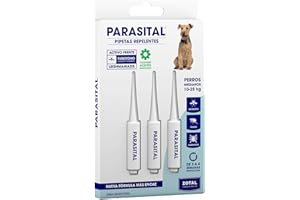 Zotal Parasital Pipetas Antiparasitarias para Perros Medianos (10-25 kg) 3 pipetas por Blíster - Protección contra Pulgas, Garrapatas y Mosquitos - Repelente Natural - hasta 6 Semanas - Pack 1 Blíster